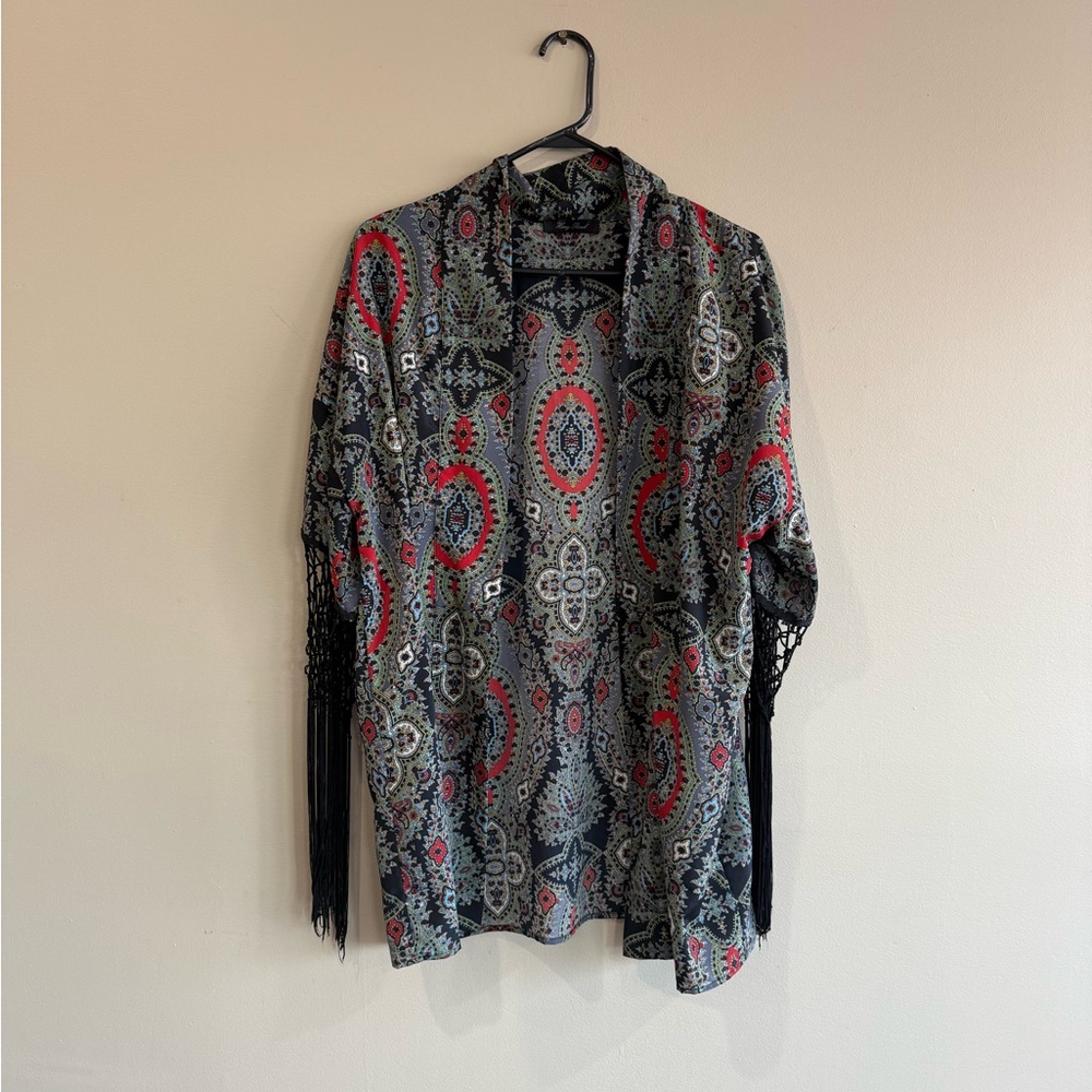 Bohemian Paisley Kimono with Fringe